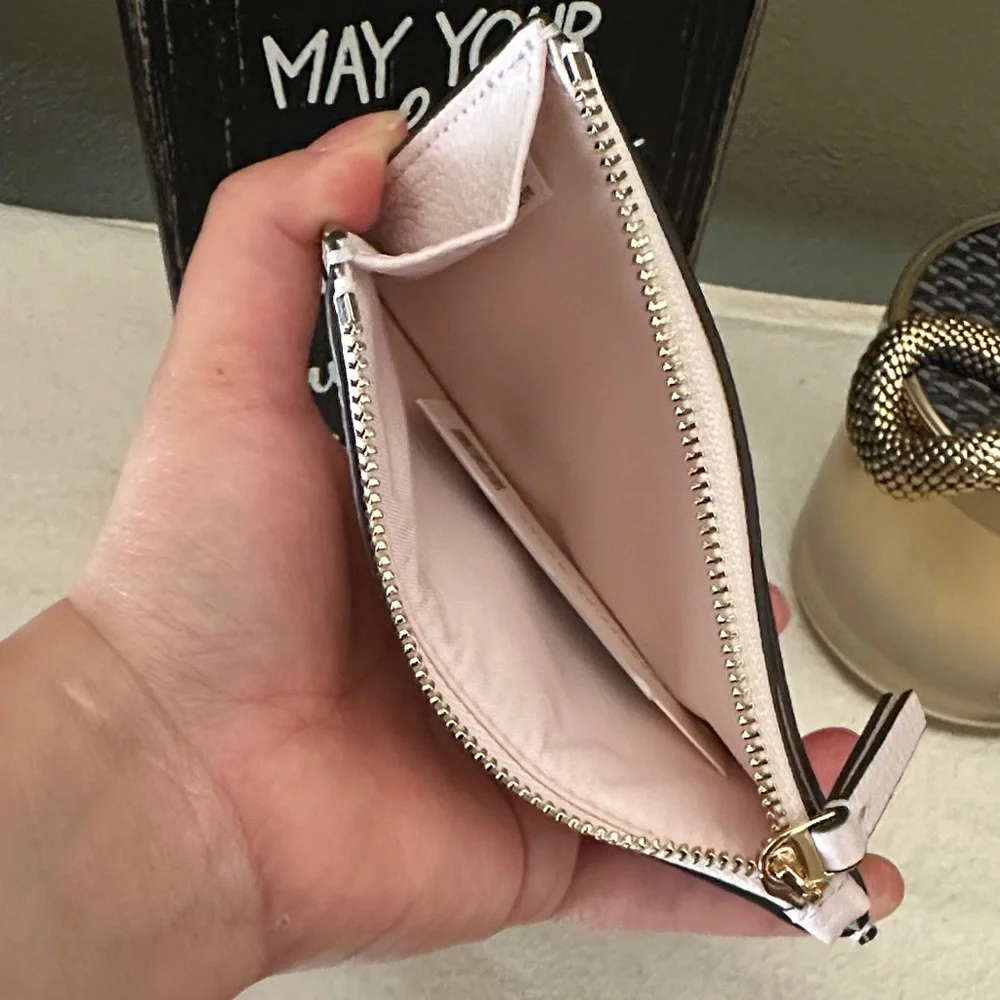 Tory Burch Blush Leather Pouch with Gold Accent
